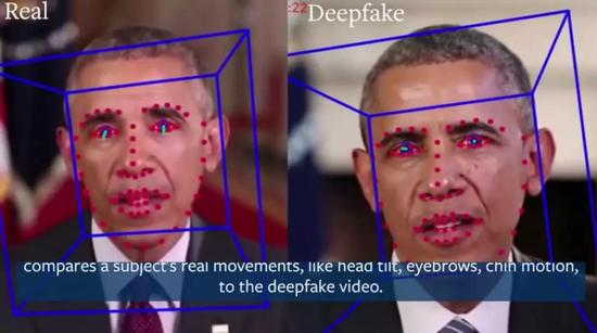 UC Berkeley研究者比较真假人物的面部差异&nbsp;图&nbsp;UC Berkeley