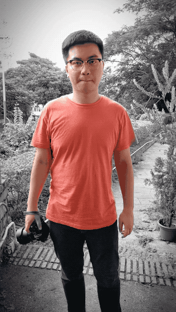 ▲ 用 TOF 相机抠出物体和背景颜色