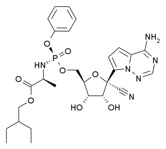瑞德西韦的结构式（图片来源：Meodipt [Public domain]）