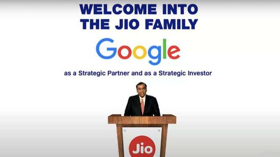 Jio欢迎谷歌的到来／NDTV
